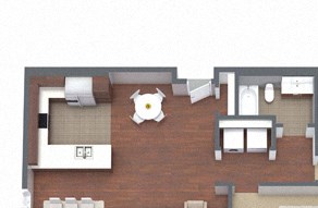 2B – 2 Bedroom 2 Bath Floor Plan Layout – 1298 Square Feet